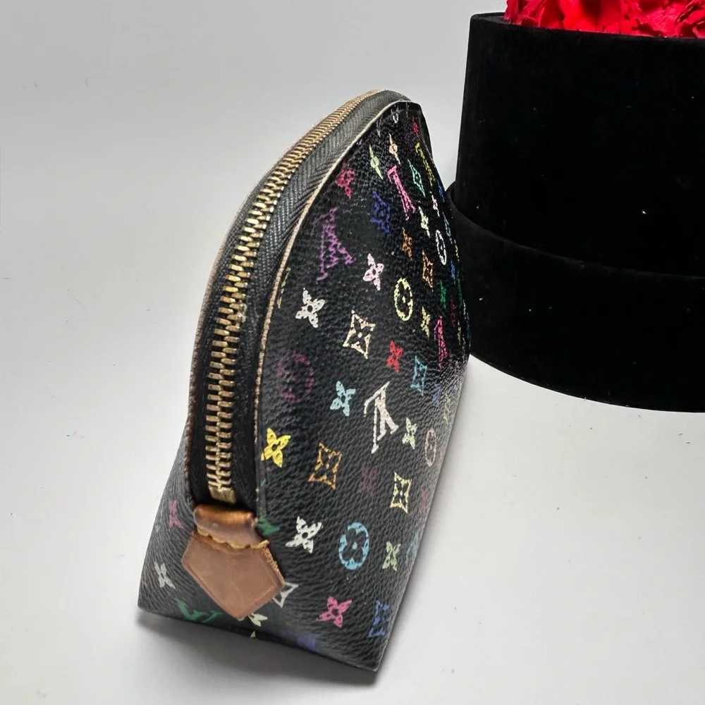 Louis Vuitton Takashi Murakami Black Multicolore Monogram w/Hot Pink Interior